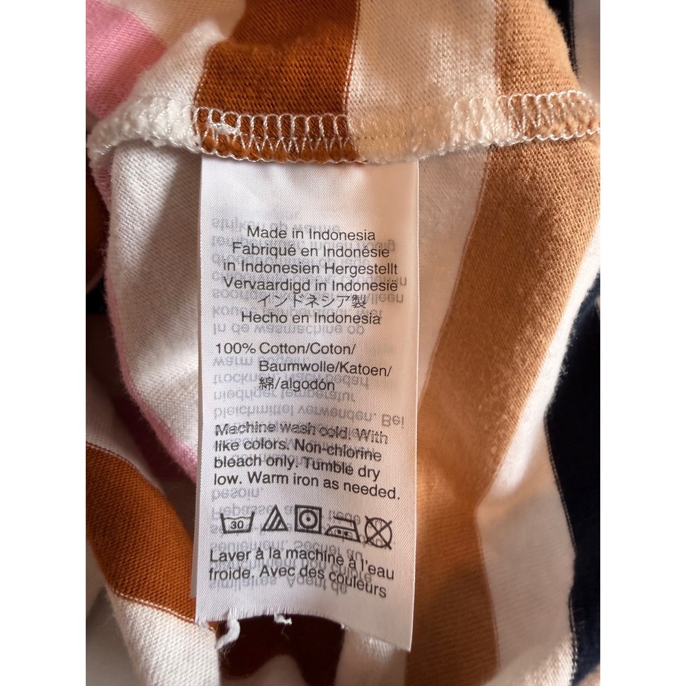 Madewell Womens XS Striped Pocket Tee Pink Brown Navy Crew Neck Short Sleeve Top - Picture 9 of 9